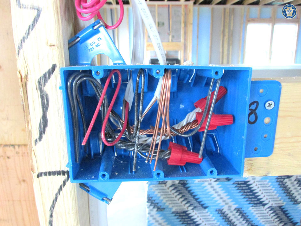 Photo 2: An additional ¼ volume allowance now required for each EGC installed in a box for more than four EGCs or equipment bonding conductors.