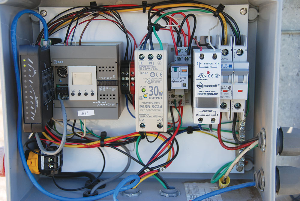 Photo 2. Microprocessor controller for a tracking PV array. Has it been installed per Code?