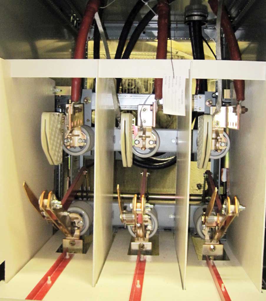 Photo 9. Visual verification the blades of the switch are open.