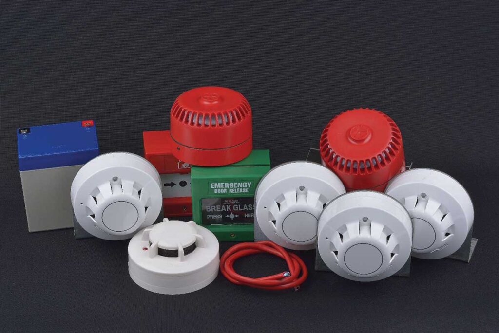 Photo 1. Fire alarm system components