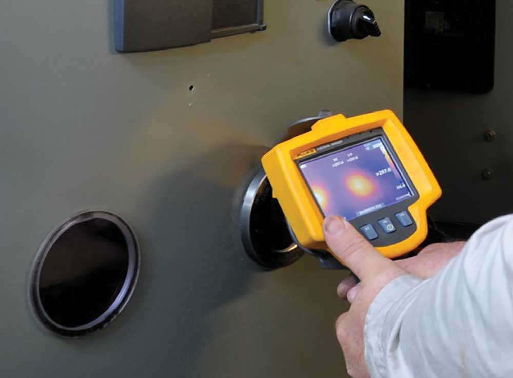 Figure 5. Infrared (IR) windows allow hot spots to be registered by a thermographic camera.