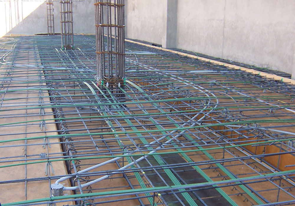 Photo 5. PVC raceway in slab ready for concrete to be poured.