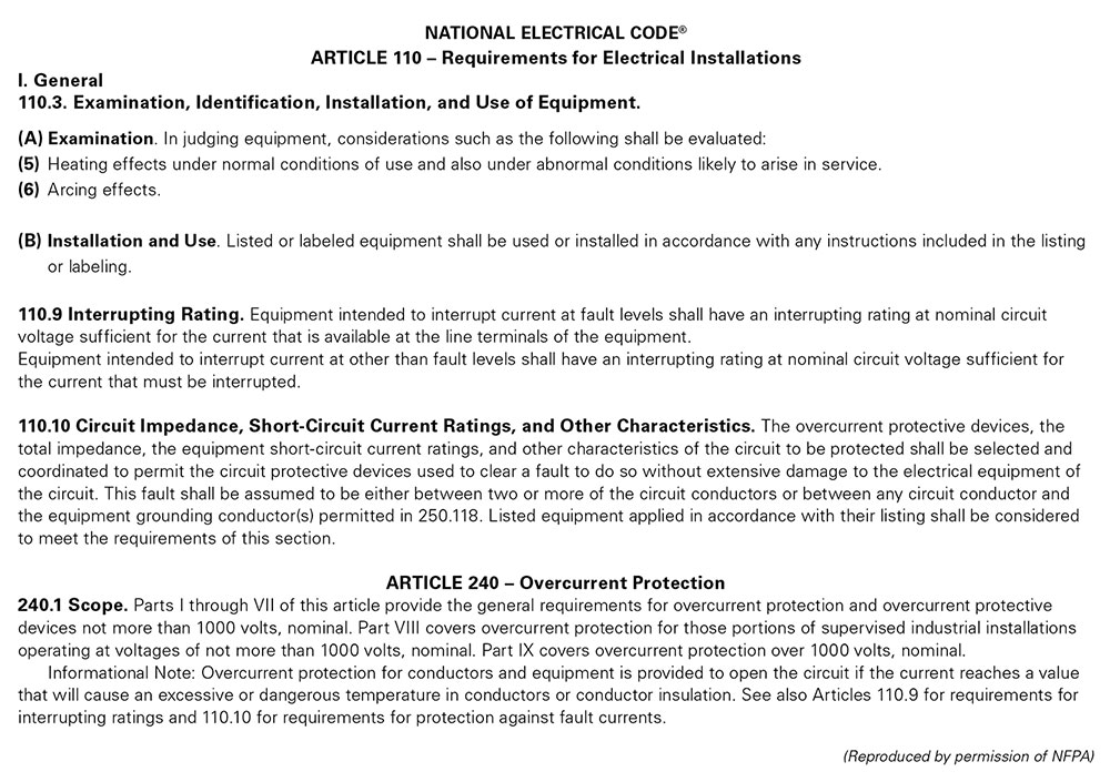 Figure 8. The 2014 NEC requires effective overcurrent protection