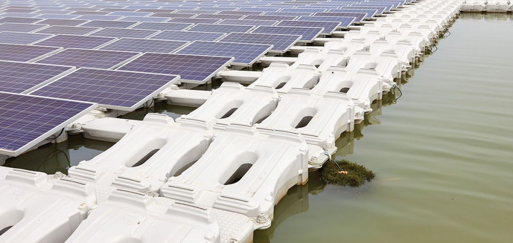 Photo 6. PV arrays installed on a body of water