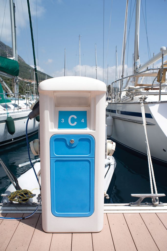 Photo 3. Power pedestals provide power for use by boat owners and those on shore. Inspect this equipment periodically to ensure it is free from damage and illegal field modifications.