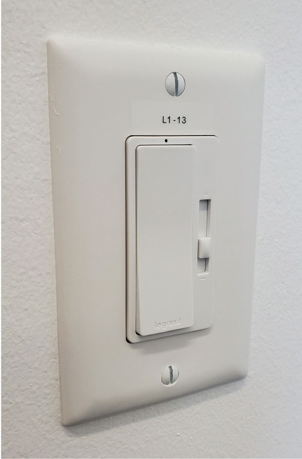 Photo 2. Typical manual dimmer switch