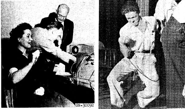 Photo 3. The following photos are old and grainy but show a few of the volunteers who assisted Professor Dalziel with his electrical experiments.