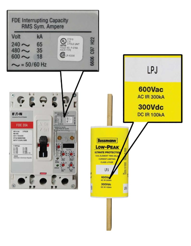 Figure 3. Example of an Eaton FDE circuit breaker and Eaton Bussmann series Class J LPJ fuse. Courtesy of Eaton.